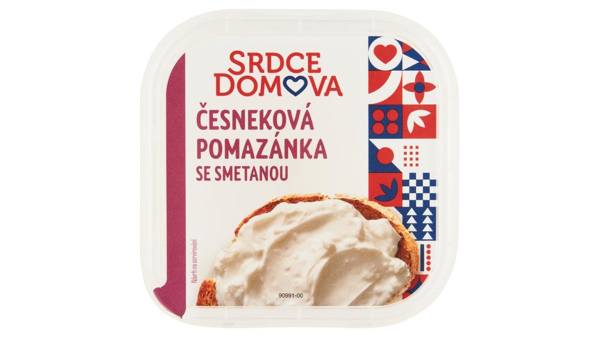 Srdce domova Česneková pomazánka se smetanou 135g