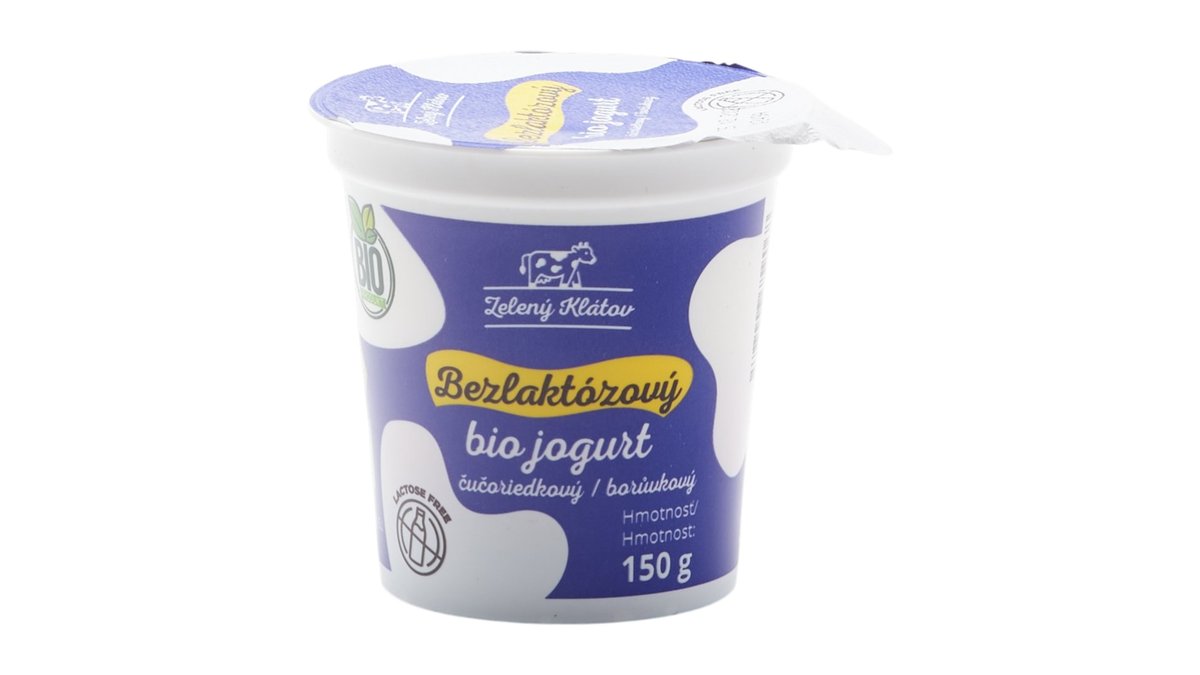 Zelený Klátov Delaktózovaný bio jogurt čučoriedkový, 150 g