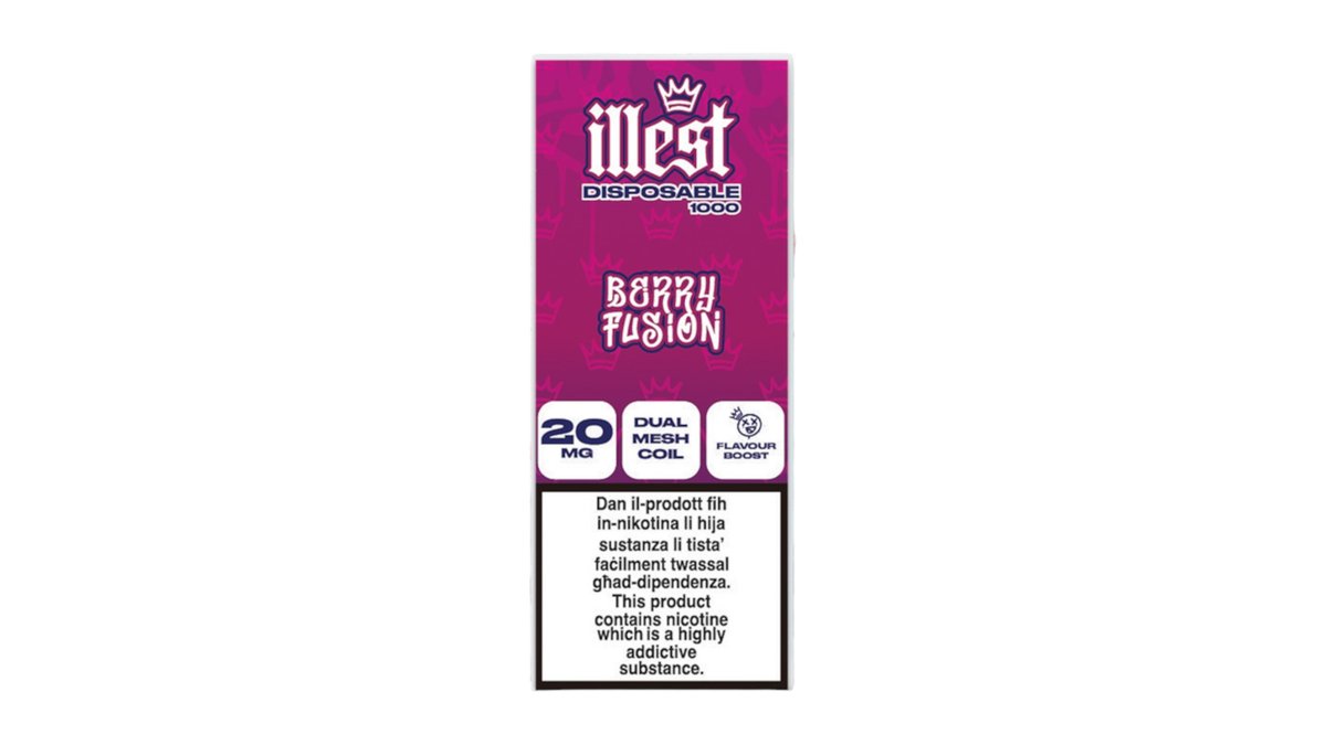 Illest Disposable 1000 Puffs Berry Fusion | Wolt Market San Gwann | Wolt