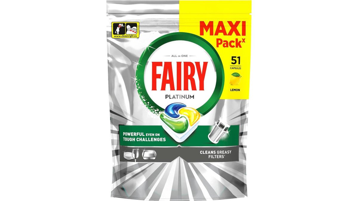 Fairy Platinum All in One Lemon konetiskitabletti 51kpl