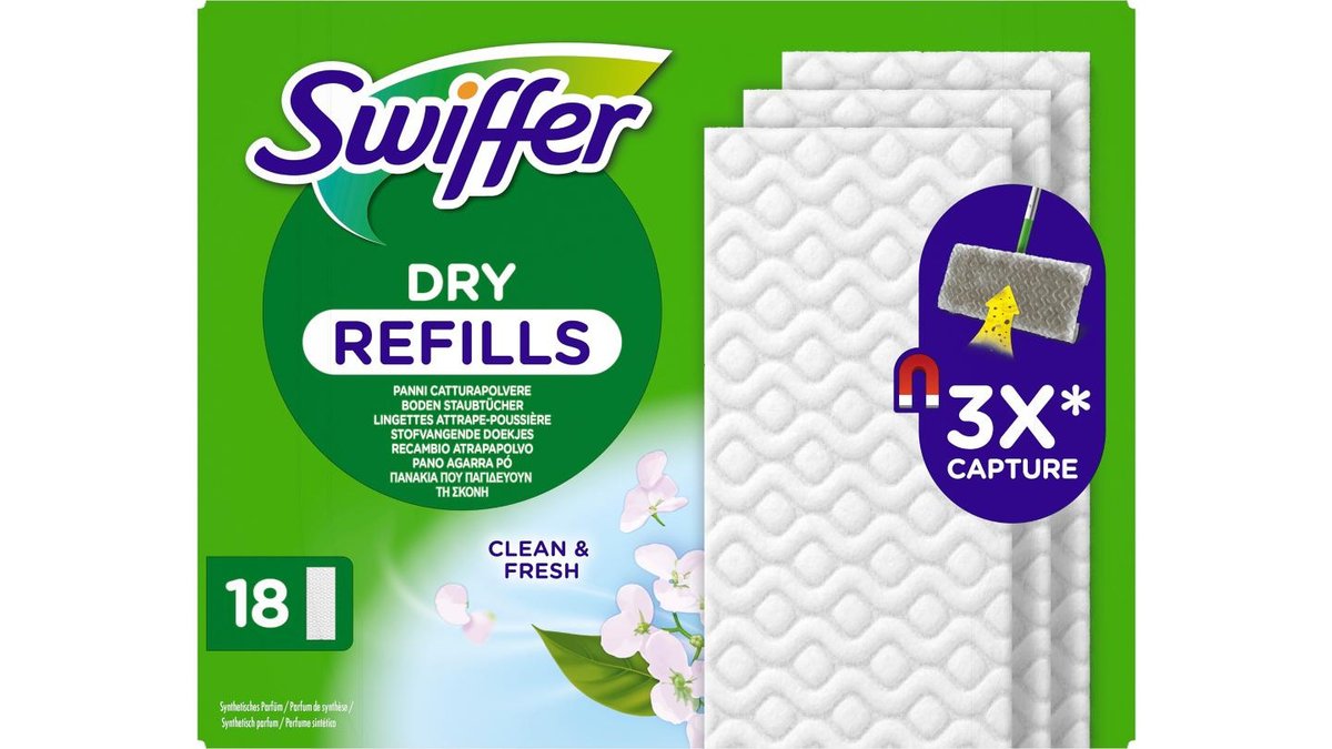 Swiffer Torra Refiller Golv, 18 st