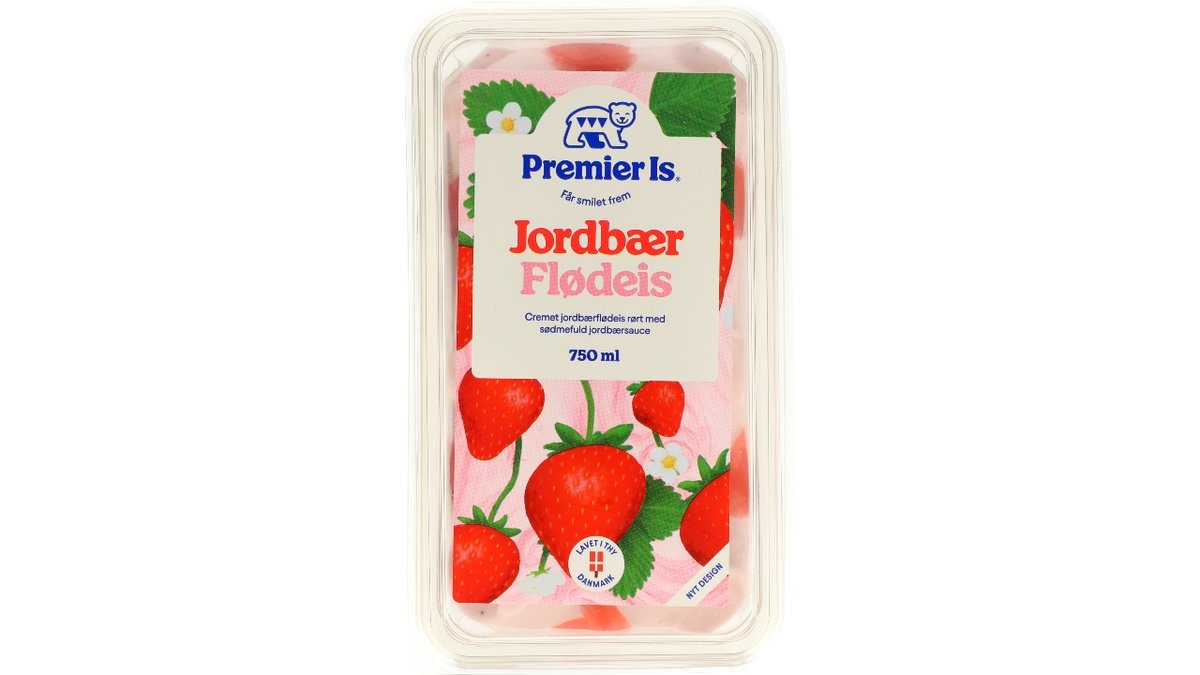 Premier Flødeis Jordbær 750Ml