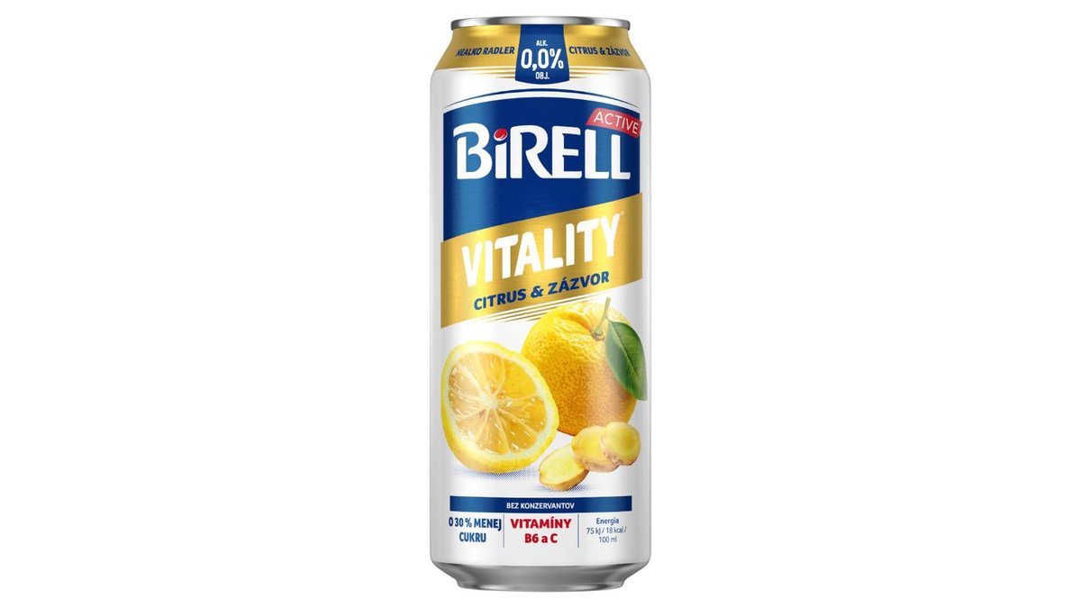 BIRELL Active Citrón & zázvor 0,0 0,5l