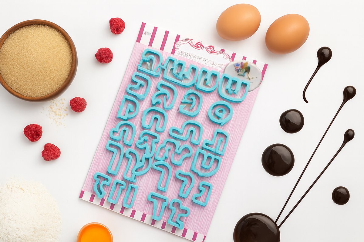 סט חותכני אותיות עברית