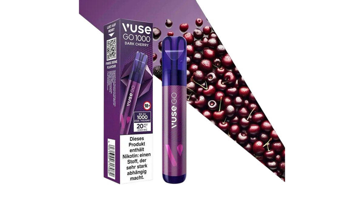 vape luxe VUSE GO 1000 Dark Cherry – jednorazová e-cigareta 20 mg main image 0