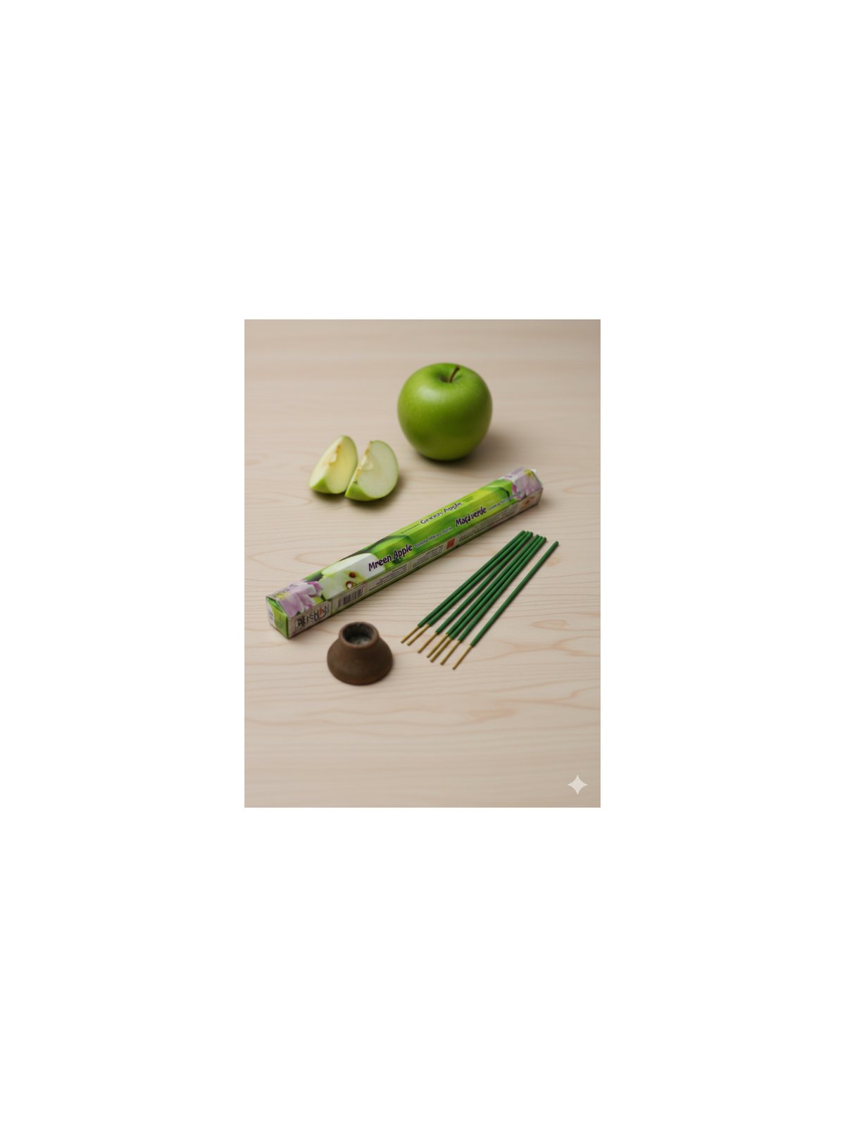 קטורת HEM בניחוח תפוח ירוק Green Apple 🐾 | מארז קטורת הודית איכותית | ניחוח רענן ומעורר - טמבוריה בשפירא