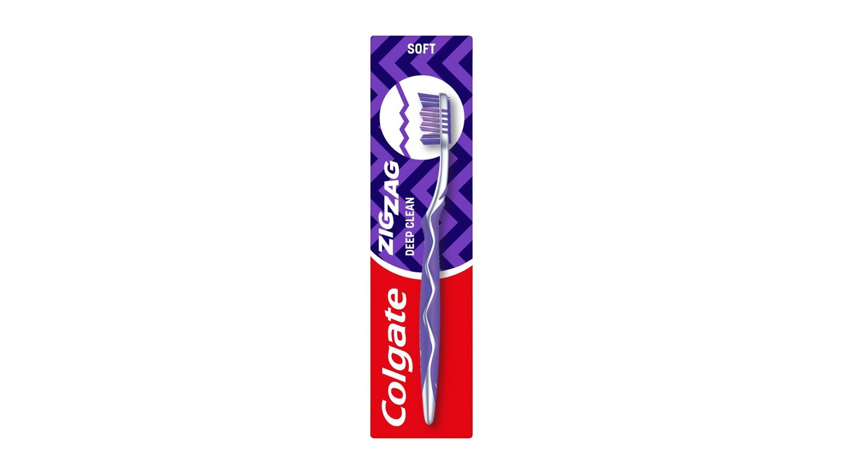 Tandbørste Zig-Zag blød, Colgate