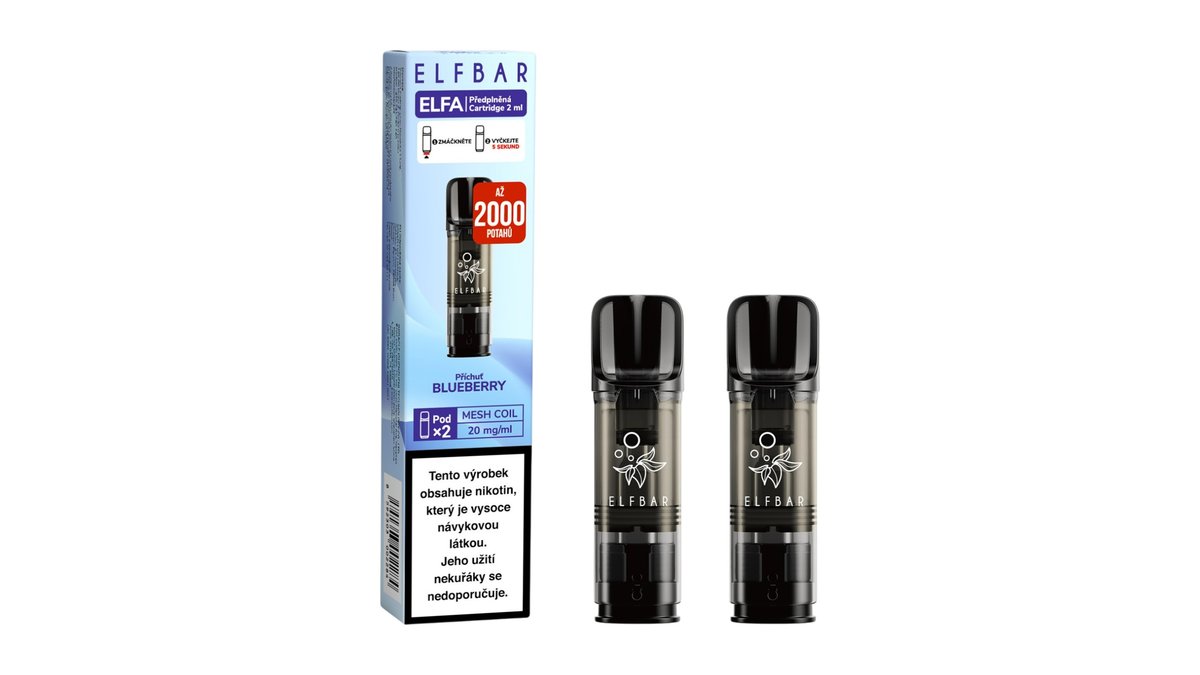 Elf Bar ELFA Pods cartridge 2Pack refill for electronic cigarettes Blueberry, 20 mg/ml