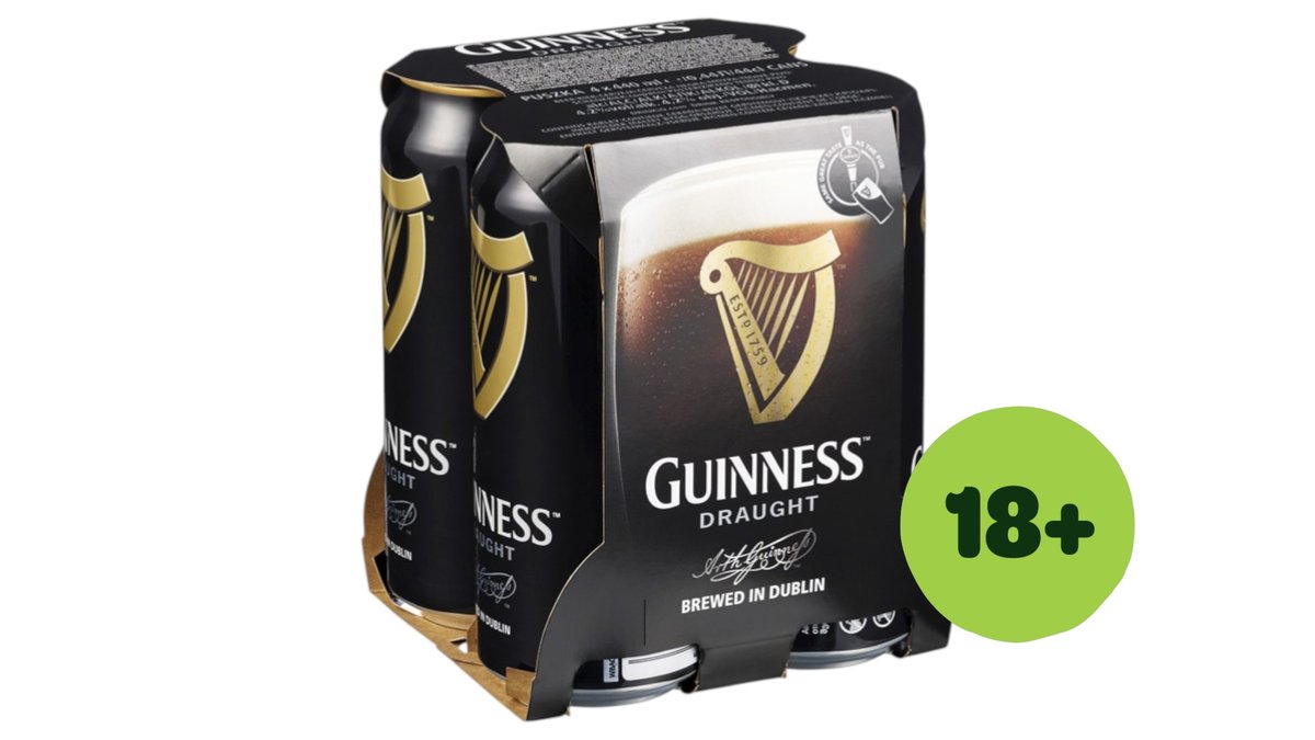Guinness Øl Stout 4.2%, 4x440 ml