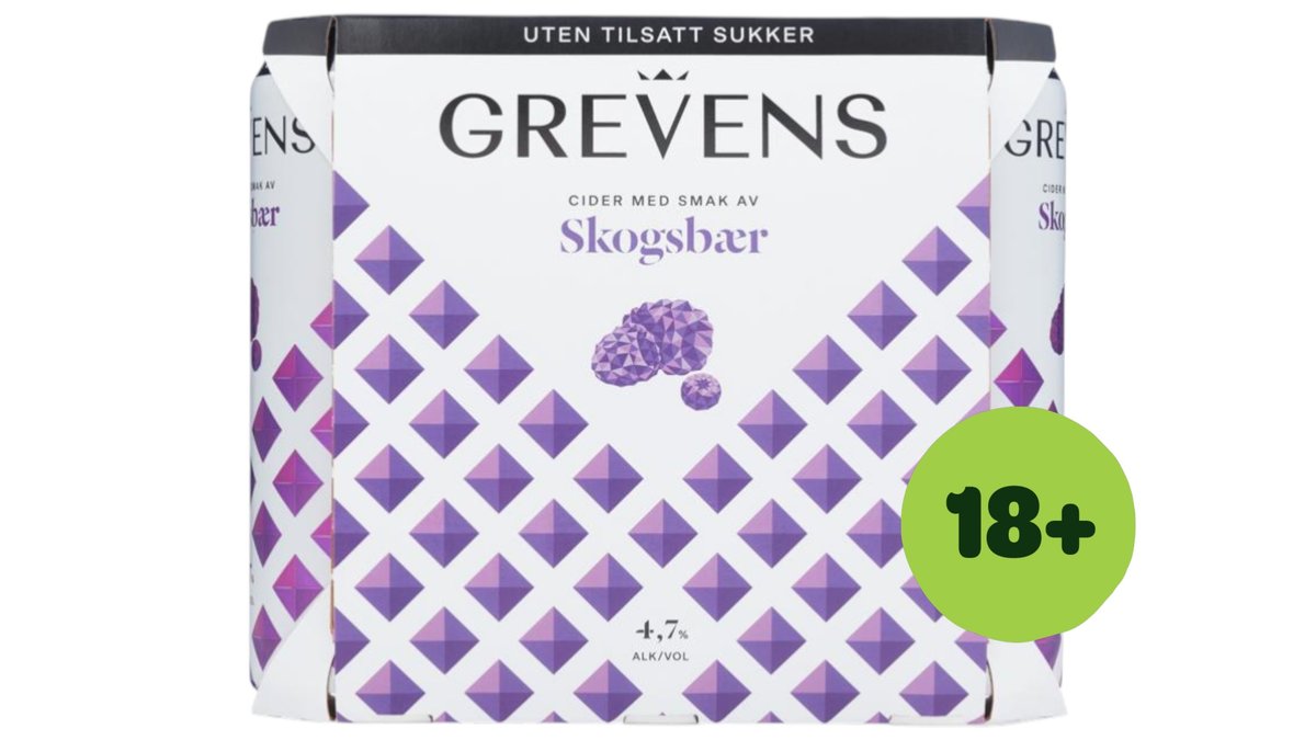 Grevens Cider Skogsbær 4.7%, 6x500 ml