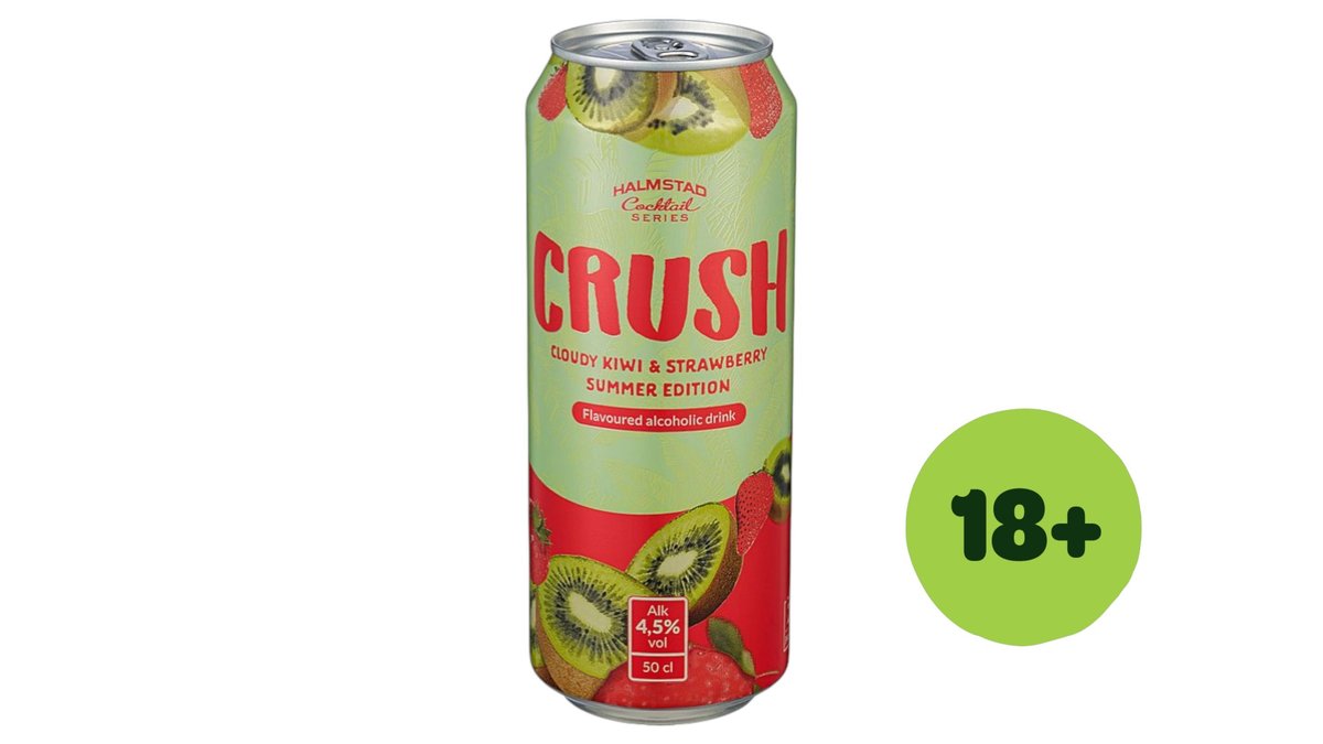 Halmstad Crush Kiwi Strawberry 4.5%, 500 ml
