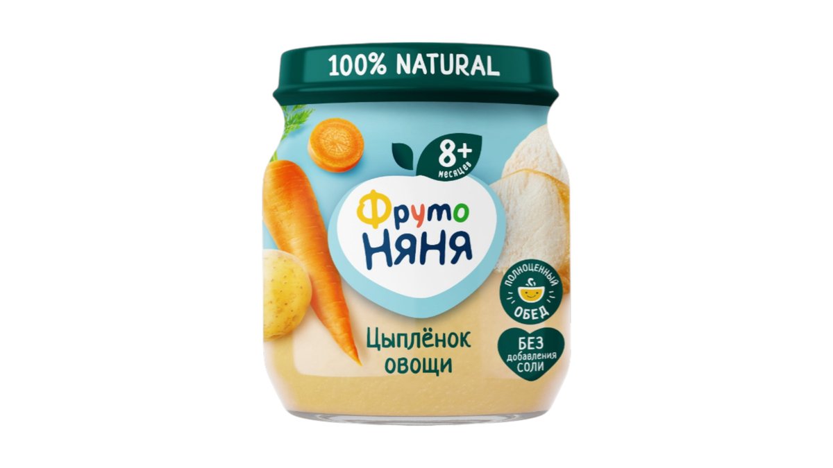 Пюре ФрутоНяня цыпленок-овощи с 8 месяцев 100 г