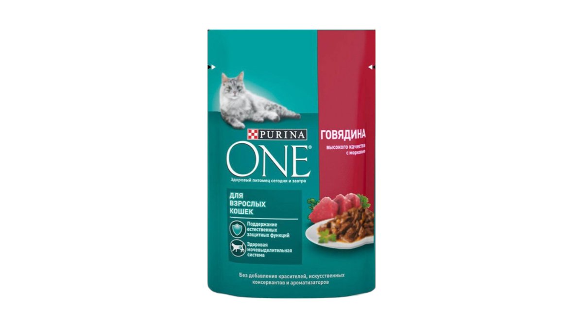 Корм влажный Purina One говядина и морковь 75 г