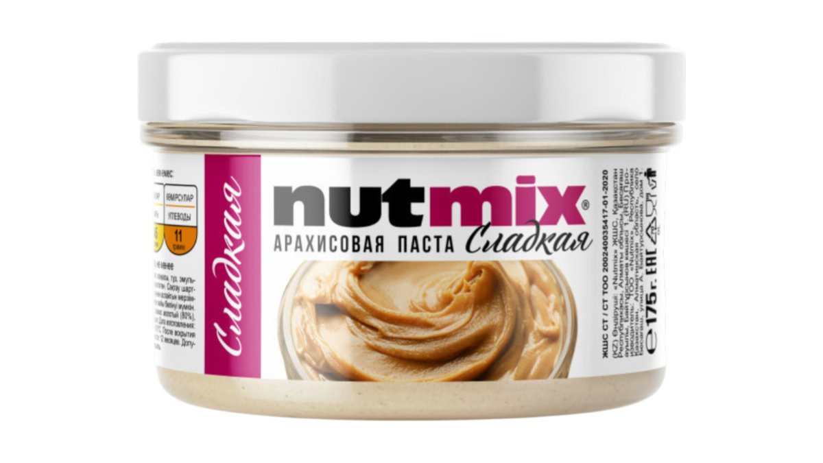 Паста арахисовая сладкая nutmix ст/б 375гр