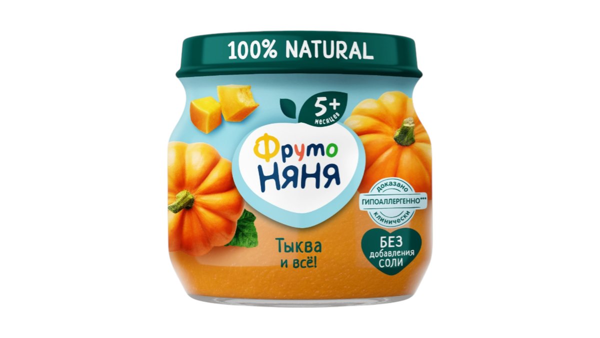 Пюре Фрутоняня тыква 80 г стеклянная банка