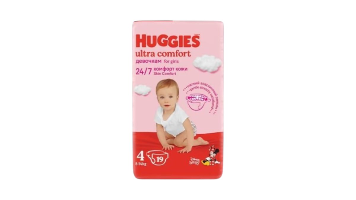 Подгузники Huggies ultra comfort для дев 4 8-14кг 19 шт