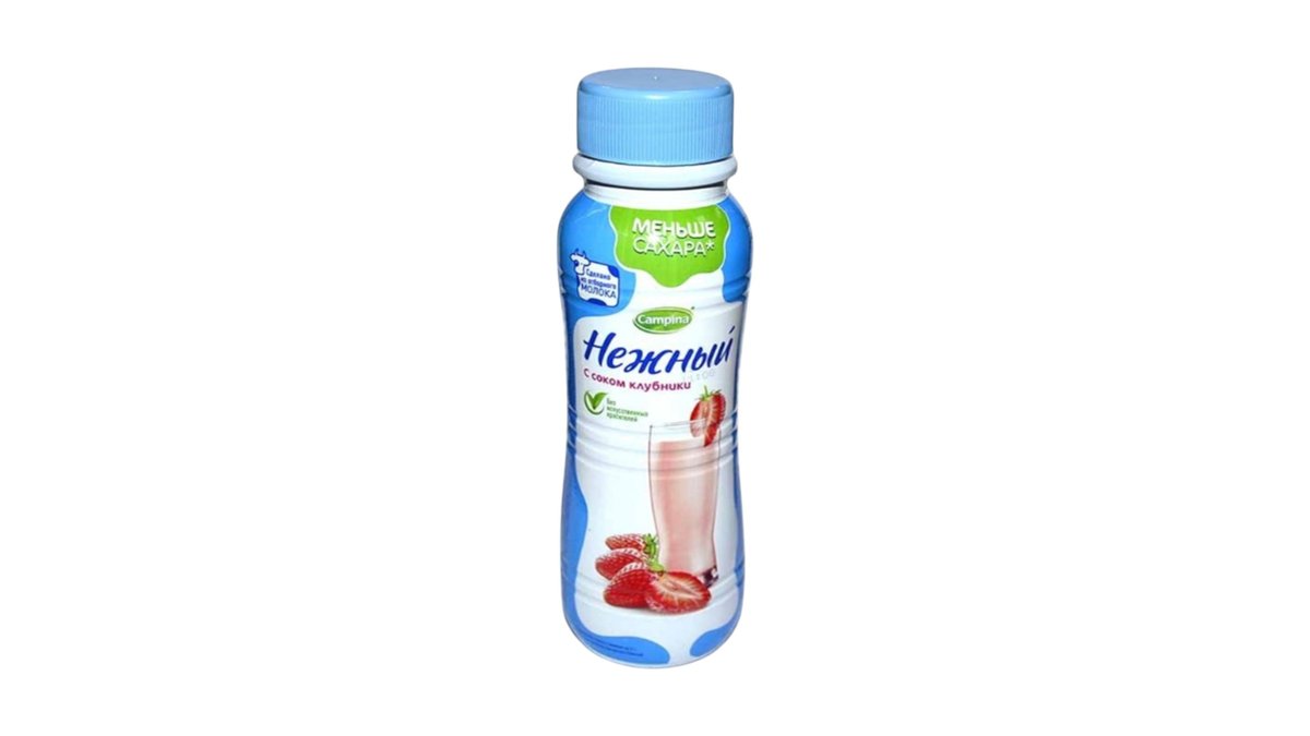 Напиток йогуртный Campina нежный клубника 0.1% 285 г