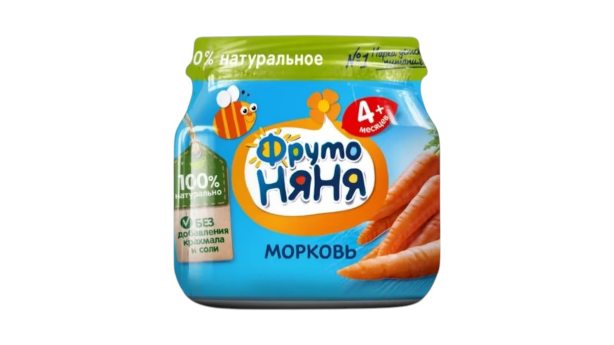 Пюре Фрутоняня морковь 80 г стеклянная банка