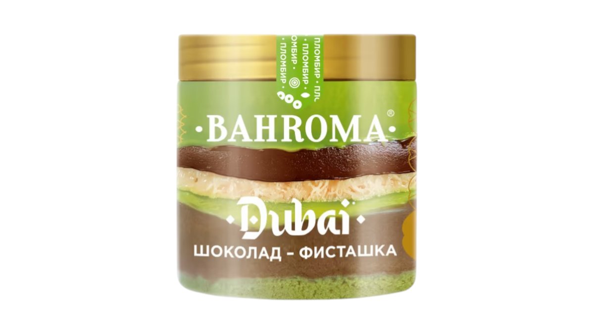 Мороженое bahroma dubai шоколад фисташка кадаиф 320г фл/п