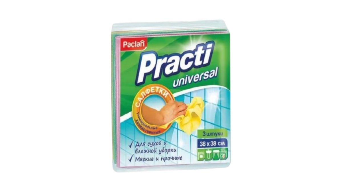 Салфетки Paclan Practi универсальные 38x38 см 3 шт
