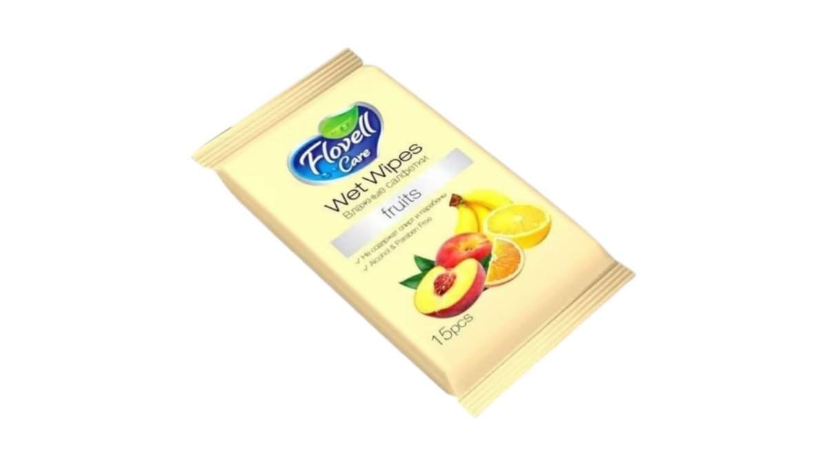 Салфетки влажные Flovell Care фруктовые 15 шт