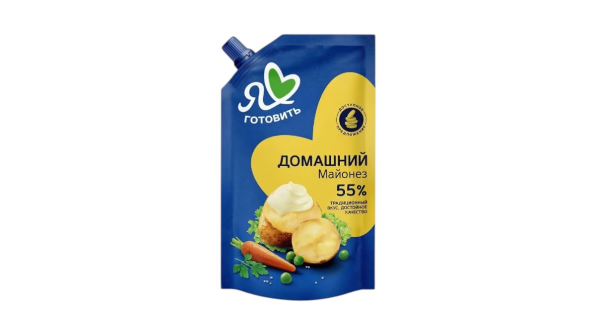 Московский, майонез московский 390 гр., домашний 55% дой-пак, шт.