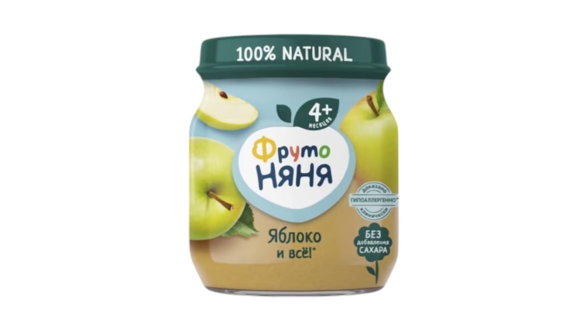 Пюре Фрутоняня яблоко 100 г стеклянная банка