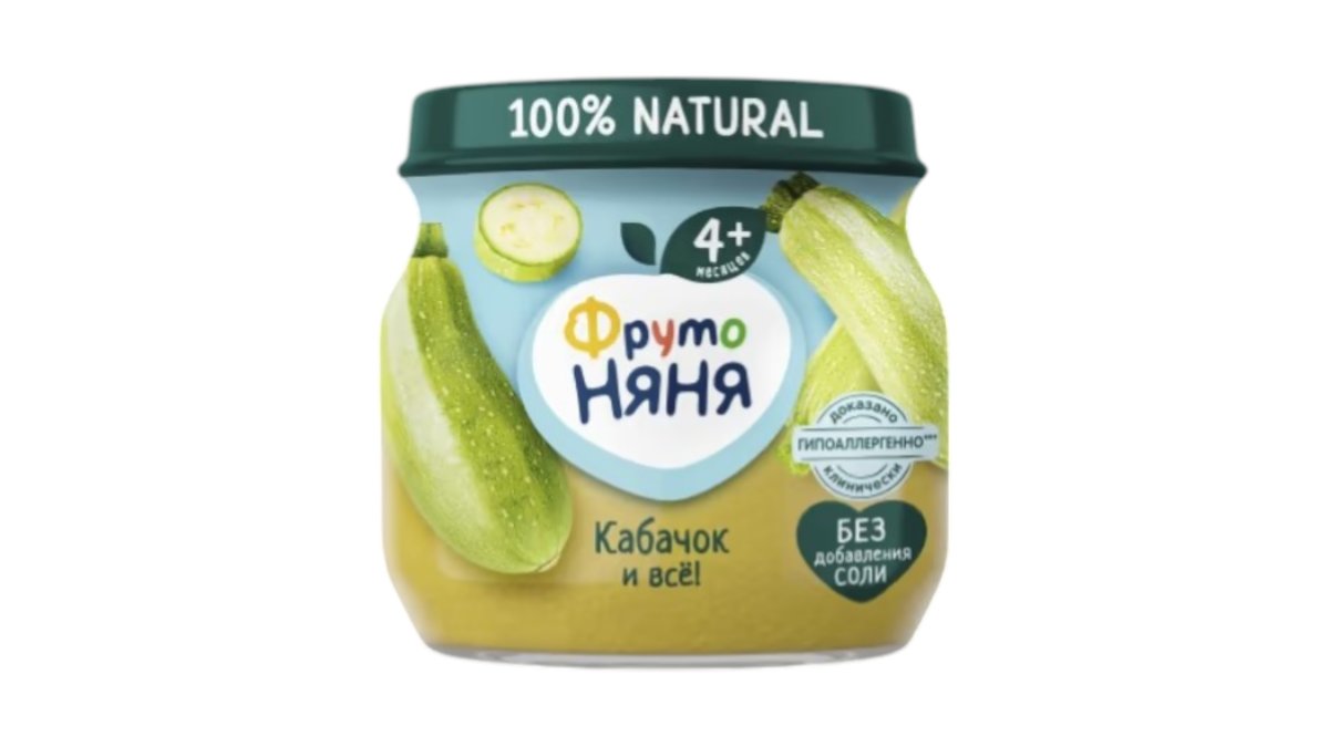Пюре Фрутоняня кабачок 80 г стеклянная банка