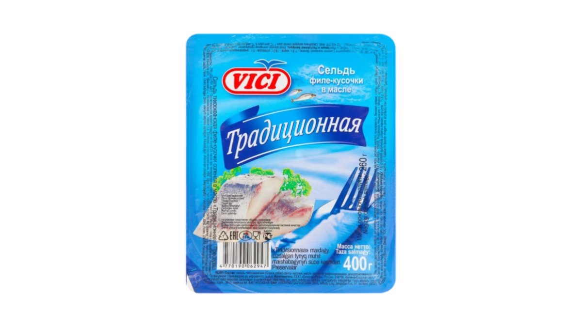 Филе-кусочки Vici Сельдь традицион в масле 400 г