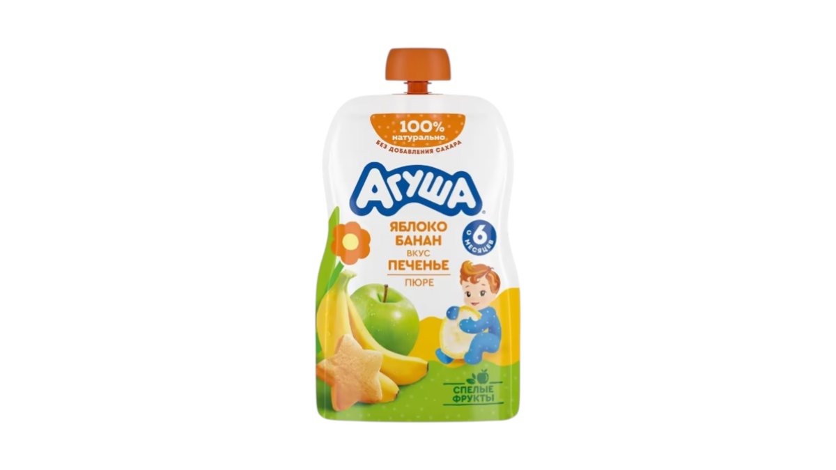 Пюре Агуша яблоко. банан. печенье 160 г