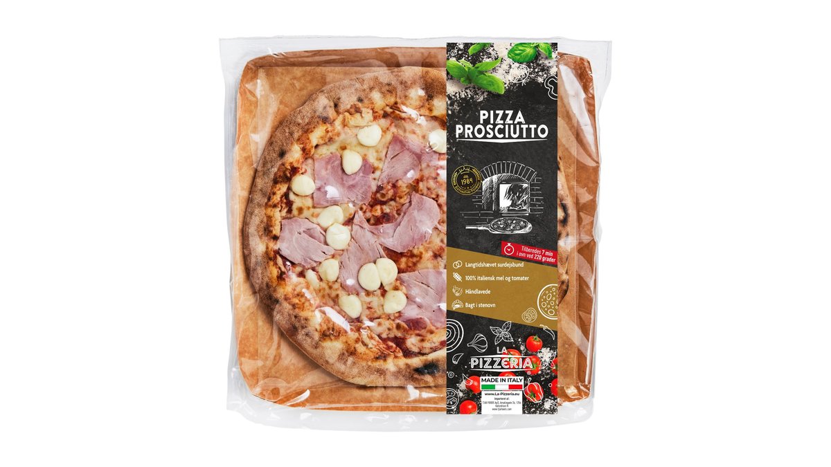 Pizza Prosciutto m. skinke,  La Pizzaria