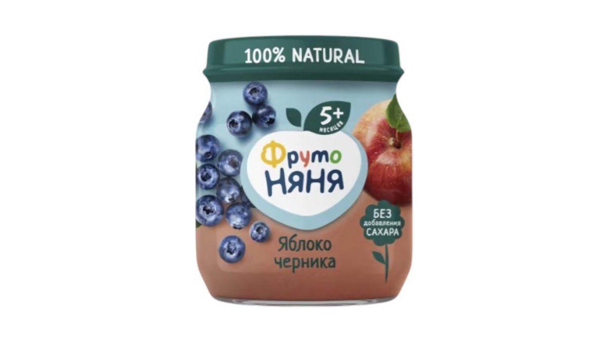 Пюре дет Фрутоняня ябл черника натур 100 г д/п
