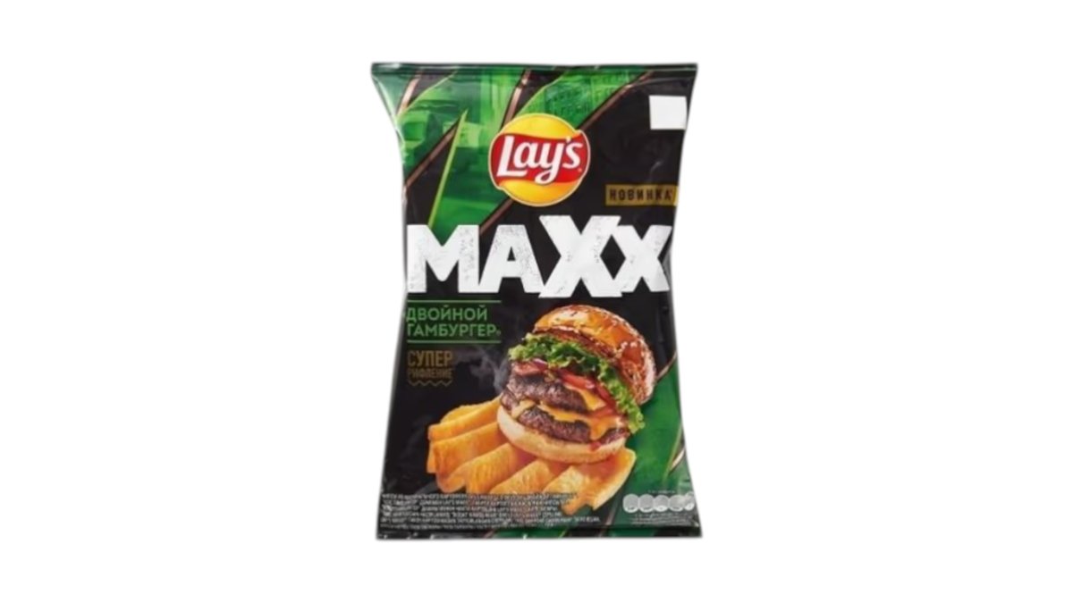 Чипсы Lays Maxx рифленые со вкусом двойной гамбургер 100 г