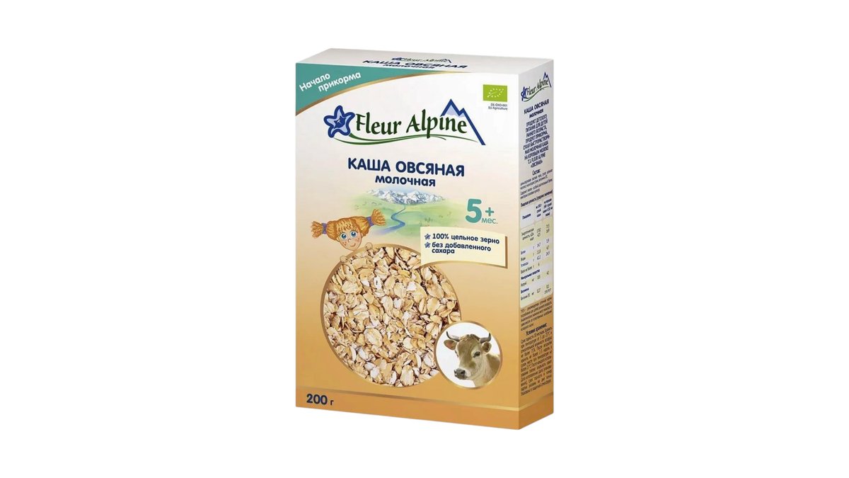 Каша детская Fleur alpine Organic пшенич овс мол 10мес 200 г
