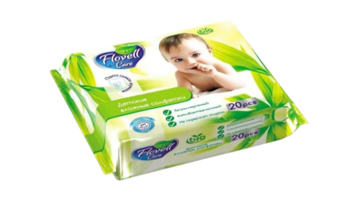 Салфетки влажные Flovell Care детские 20 шт
