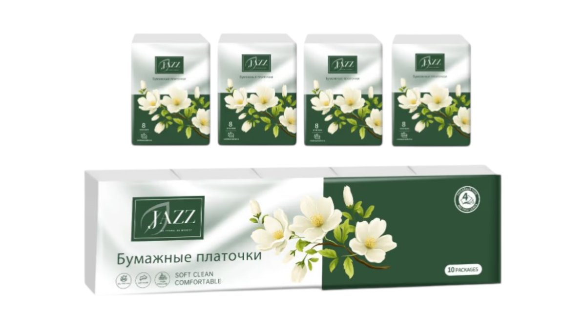 Платочки бумажные Jazz 10 штук