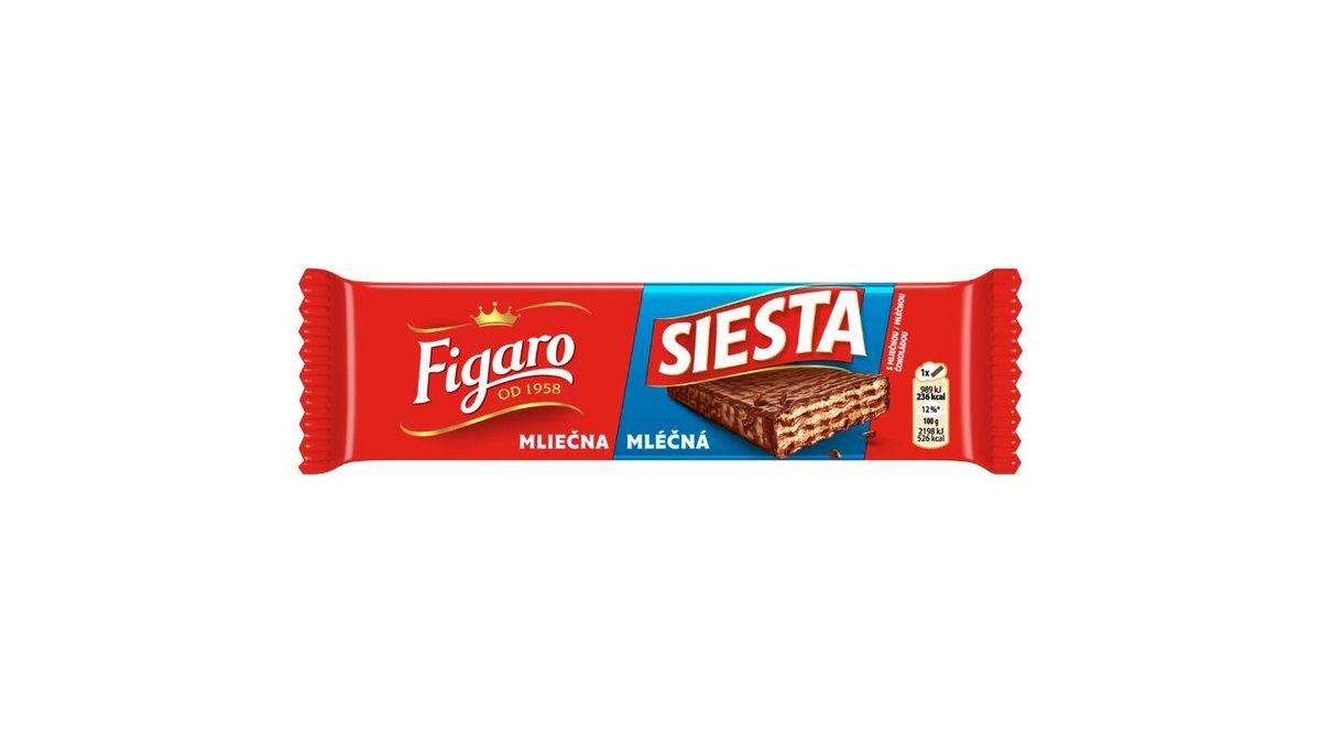 Figaro Siesta Mléčná Oplatka v čokoládě Samostatné balení 45 g