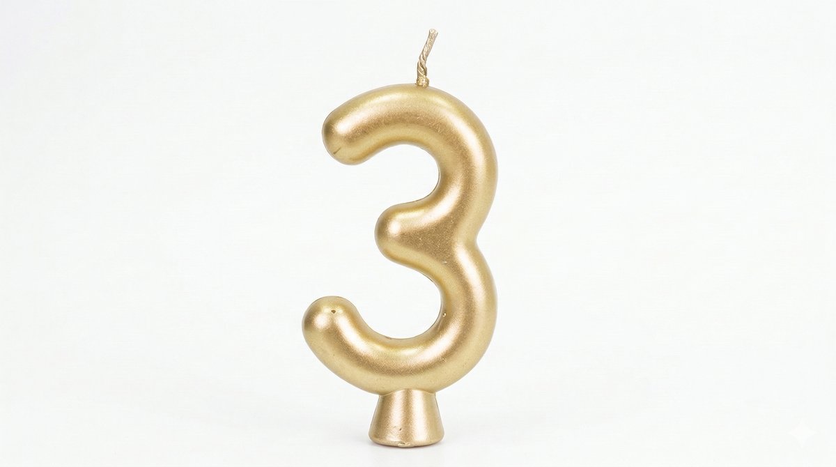 נר ספרה 3  |  זהב