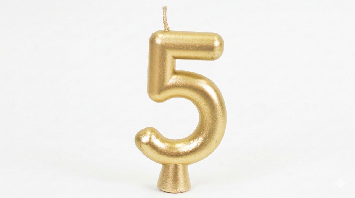 נר ספרה 5  |  זהב