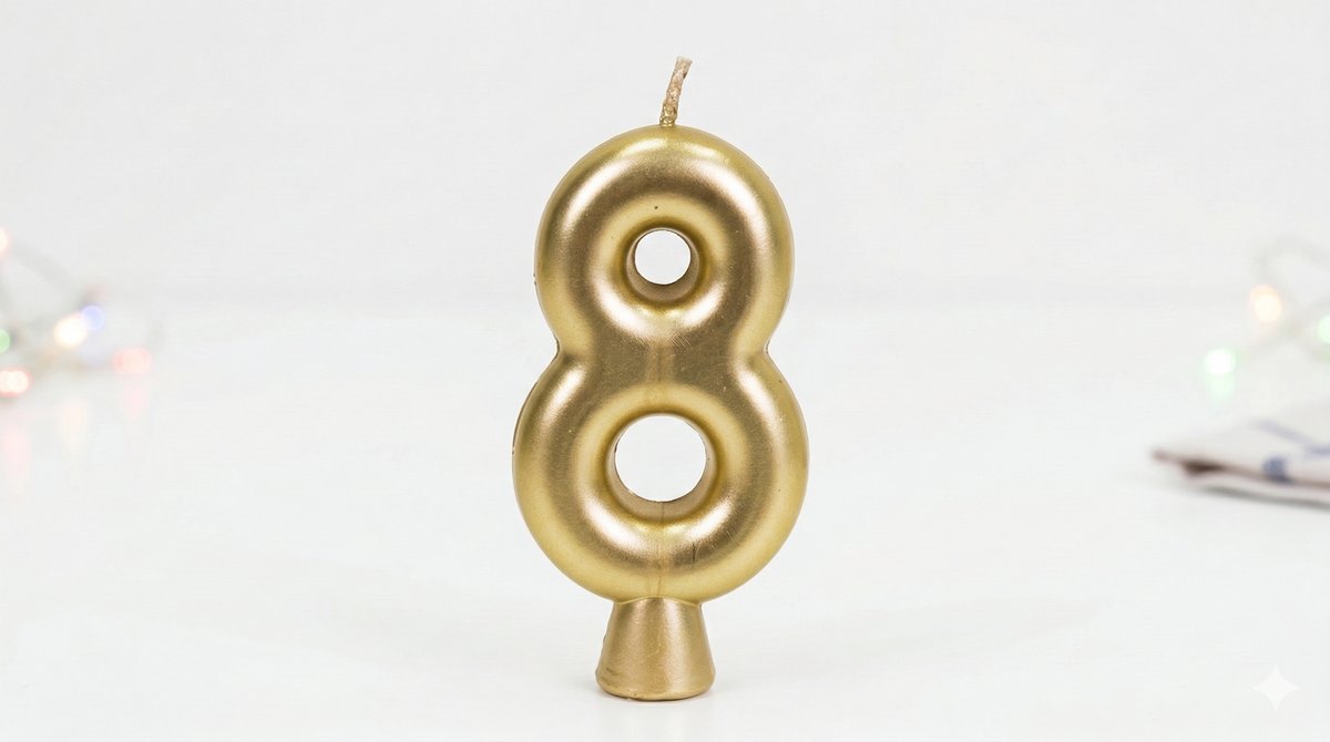נר ספרה 8  |  זהב
