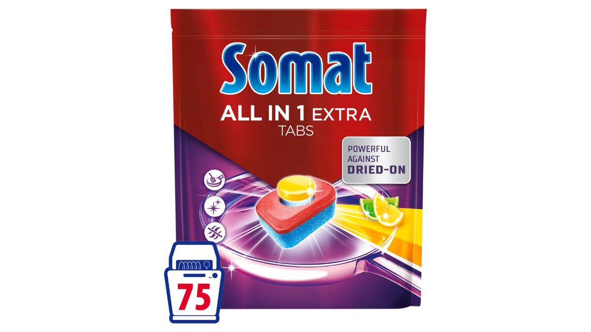 Somat All in 1 Extra Lemon & Lime tablety do automatické myčky na nádobí 75 ks 1245g