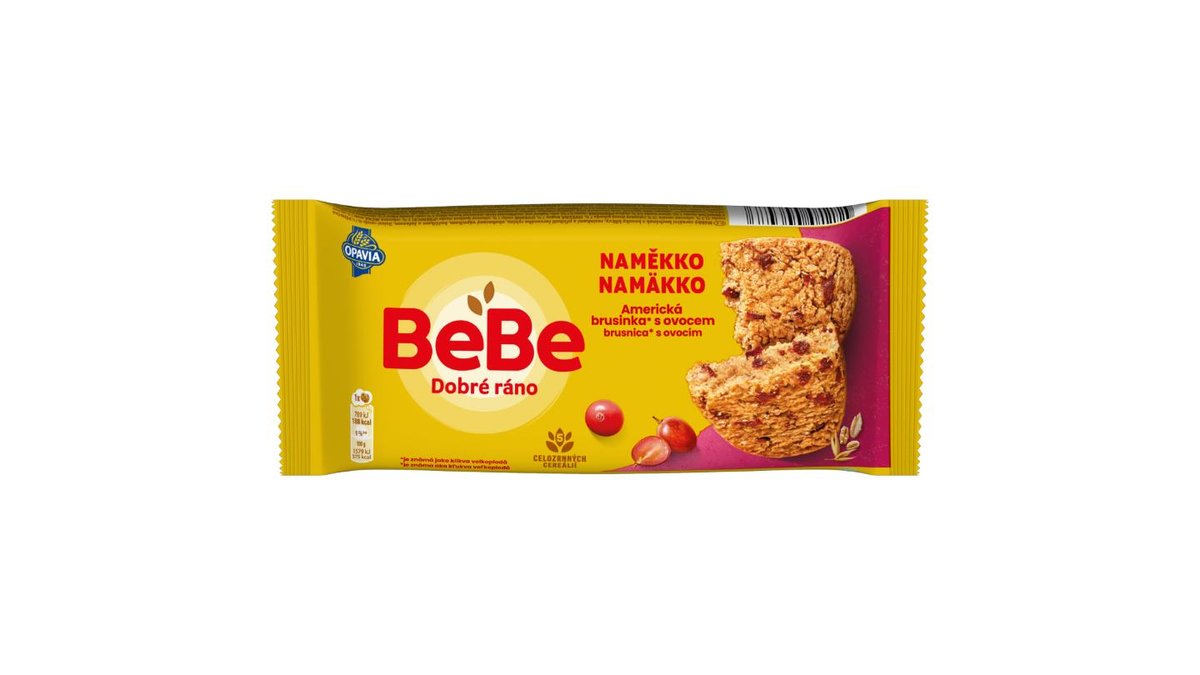 Opavia BeBe Dobré ráno brusinka s ovocem sušenky s 5 celozrnnými cereáliemi balení 50 g