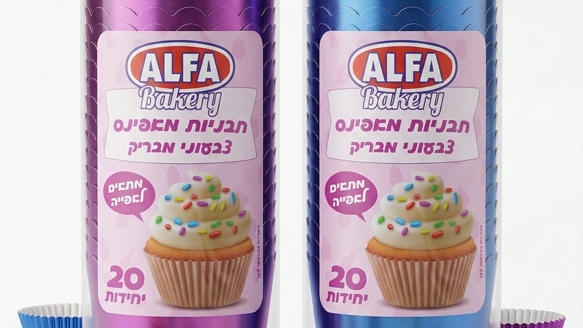 תבניות מאפינס צבעוני מבריק
