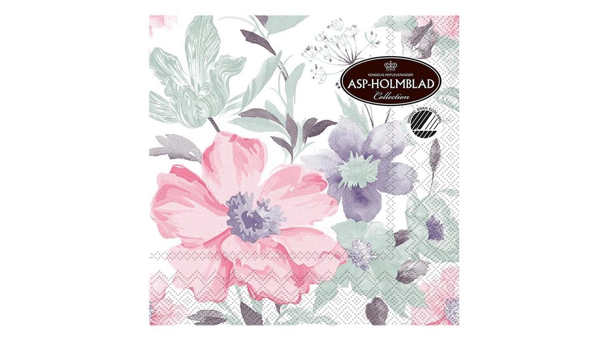 Servietter 33 cm Rhododendron blomster, ASP Holmblad