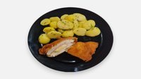 Objednať Cordonbleu – kuracie prsia plnené šunkou  a syrom, varené zemiaky