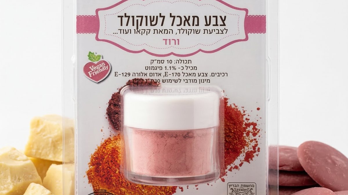 צבע מאכל אבקה לשוקולד  |  ורוד