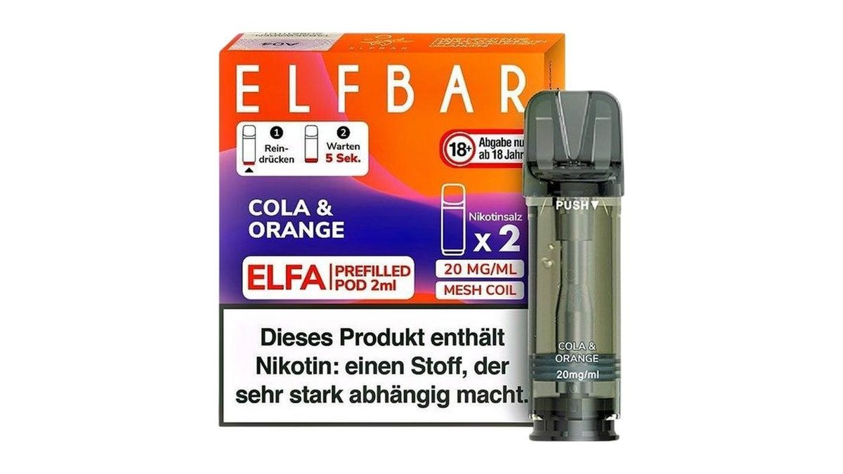 elfbar pods cola orange ELFA Prefilled Pod & 20 mg/ml, 2 x 2 ml | Spätkauf Schäfersee e-liquids:nicotine-salts Elfa pods Geschmack:Pink Lemonade Nikotinfrei Elf Bar 600 Strawberry