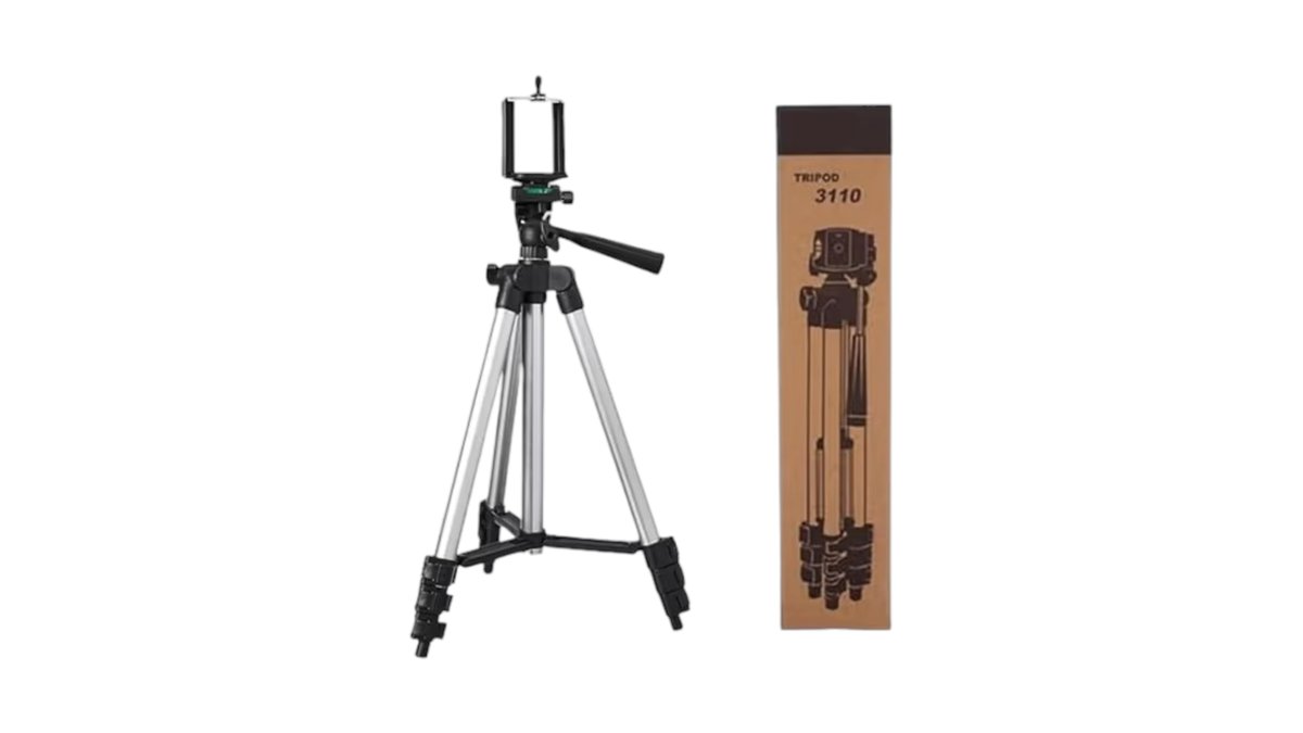 חצובה למצלמה ולסמארטפון Tripod 3110 צבע כסף-שחור 📸 | מעמד טלסקופי מקצועי ומתכוונן - טמבוריה בשפירא