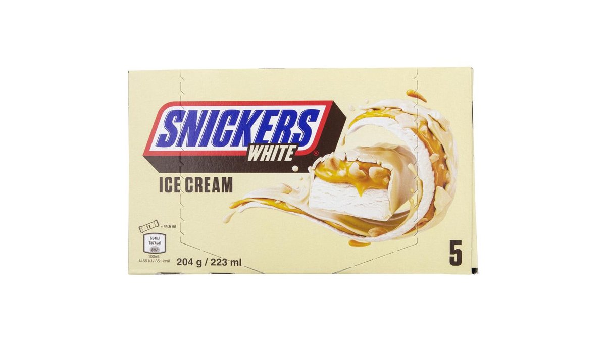 ❄️Isbar m. karamel, peanuts & hvid chokolade, Snickers White