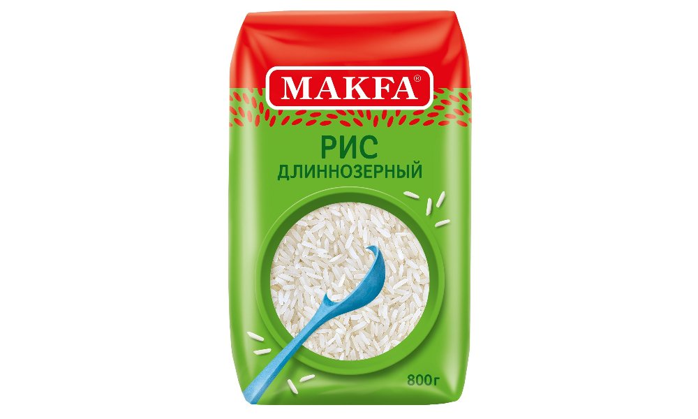 Крупа рисовая Makfa длиннозерный шлифованный 800 г